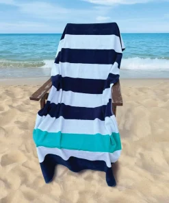 Olima OLIMA „NAUTICAL STRIPE” BEACH VELOUR TOWEL (OLV4040) – termékkép 1